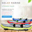 Solar Marine 330cm Inflatable Kayak Fishing Boat Portable Water Sport Swimming Pool Canoe With Paddle Pump And Bag For 2 Person