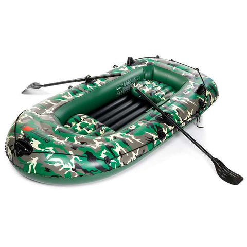 3 Person Inflatable Water Sports Rowing Boat Thickening PVC Boat Raft River Lake Dinghy Boat Pump Fishing Boat Set Outdoor
