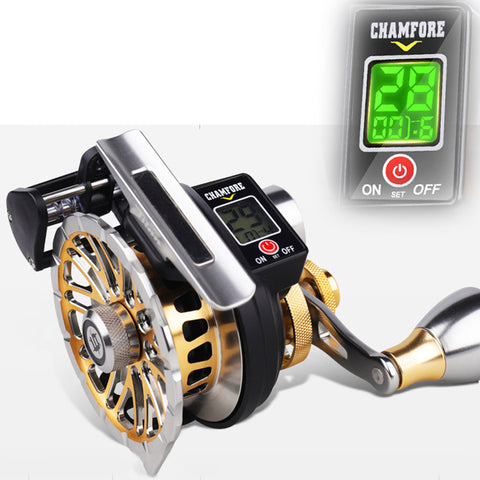 Digital Display Electronic Fishing Reel 2022 New 4.3:1 High Speed Ratio Low Profile Line Counter Baitcasting Reel Fishing Tools