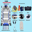 8-10 Person PVC Inflatable Boat Raft River Dinghy Fishing Rowing Boat With Aluminum Oars Air Pump D3360 728kg Load Weight 0.9MM