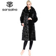 SARSALLYA Real Fur Style Fashion Fur Coat Genuine Leather Mandarin Collar Good Quality Mink Fur Coat Women Natural Black Coats