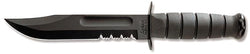 KA-BAR Bowie Fixed 7.0 in Black Combo Blade Kraton Handle