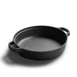 28cm Cast Iron Frying Pan with Wooden Cover Pancake Pan Uncoated Pan Frying Pan Induction Cooker Universal Cookware