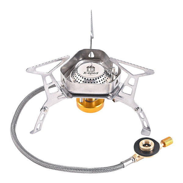 X-eped Outdoor Gas Burner Windproof Camping Stove Portable Folding Ultralight Split Lighter Tourist Equipment For Hiking