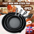 4Pcs Cast Iron Non-stick 14/16/20/26CM Skillet Frying Pan for Gas Induction Cooker Egg Pancake Pot Kitchen Dining Cookware Tools