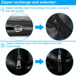 5pcs Fashion Zipper Slider Instant Universal Repair Kit Replacement for Broken Buckle Travel Bag Suitcase Tent Backpack Zipper
