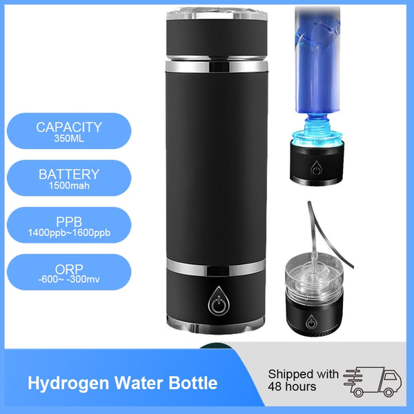 2021 New SUS 316 Stainless Steel Portable SPE/PEM Hydrogen Water Generator Bottle With Inhalation For Health Treatment