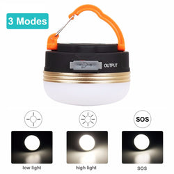 VORLITEC 3W LED Camping Lantern Tents lamp Mini Portable Camping Lights Outdoor Hiking Night Hanging lamp USB Rechargeable