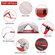 BSWolf 2 Persons Camping Tent Ultralight 20D 380T Nylon Double Layer Waterproof Backpacking Tent for Hiking Travel with free mat