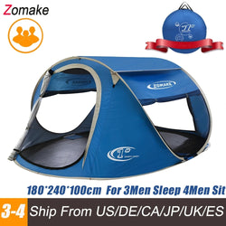 ZOMAKE Beach Tent Pop Up Large Automatic Instant Lightweight Hiking Camping Tent for 3 Person Waterproof Tent Foldable