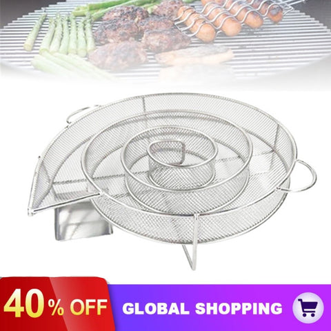 BBQ Grill Barbecue Stainless Steel Round Smoke Box Barbecue Cold Smoke Generator Smoke Net Plate Barbecue Grill Barbecue Tool