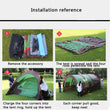 8-10 People Camping Tent Waterproof Portable Travel Tunnel Double Layer Large Family Canopy Sunshade for Big Family 4 Seasons
