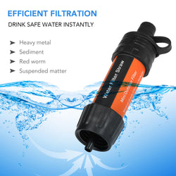 Outdoor Water Filtration Survival Water Filter Straw Water Filtration System Drinking Purifier For Emergency Hiking Camping