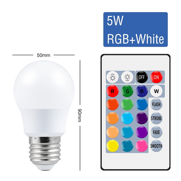 136:173#RGB-White-5W;14:29#E27(85-265V);200000833:200004012#Two Years Warranty