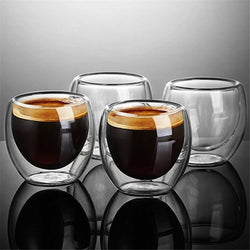 New Heat-resistant Double Wall Glass Cup Beer Espresso Coffee Cup Set Handmade Beer Mug Tea glass Whiskey Glass Cups Drinkware