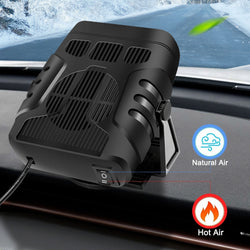 12V/24V 120W 2 In 1 Portable Electric Car Heater Heating Cooling Fan Warmer Wind Defrosting Black ABS Snow Demister Defroster