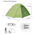 Desert&Fox 2 Person Waterproof Tent 3 Season Backpacking Hiking Tents for Camping Beach Travelling Double Layer Outdoor Tent