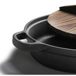 28cm Cast Iron Frying Pan with Wooden Cover Pancake Pan Uncoated Pan Frying Pan Induction Cooker Universal Cookware
