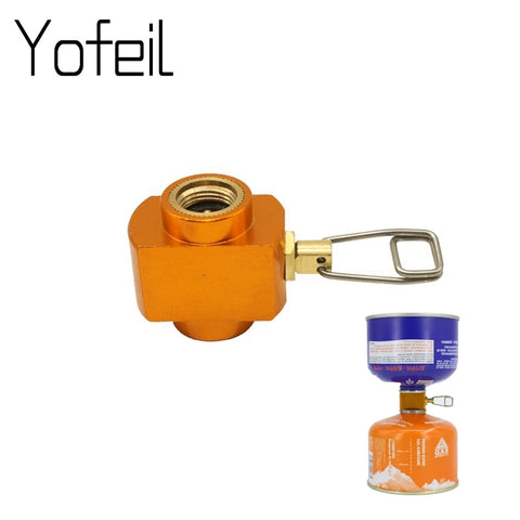 Outdoor Camping Stove Adaptor Conversion Split Type Furnace Connector Cartridge Tank Gas filling Adapter Gas Cylinder adapter