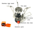Outdoor Pot Mini Gas Stove Sets Camping Hiking Cookware Picnic Cooking Set Non-stick Bowls With Foldable Spoon Fork Knife