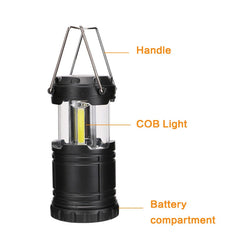 SANYI COB LED Mini Portable Lighting Lantern Camping Lamp Torch Outdoor Camping Light Waterproof Flashlight Powered By 3*AAA