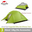 Naturehike tent Upgrade Cloud Up 1 2 3 Persons Camping Tent Outdoor 20D Silicone Ultralight Tent With Free Mat NH17T001-T