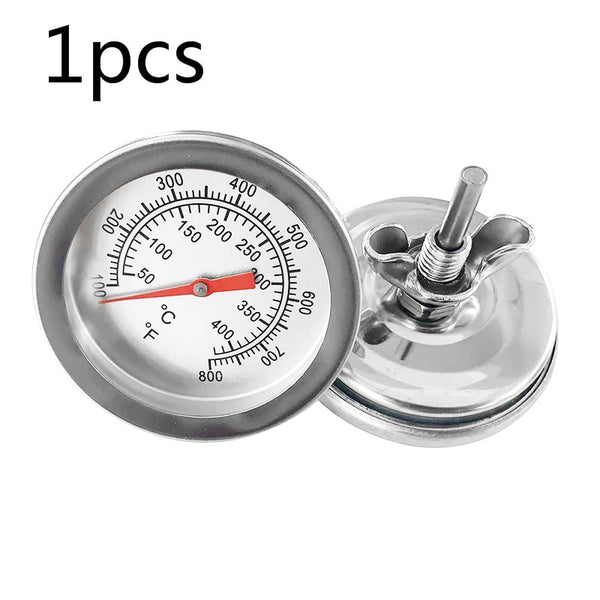 High Quality Stainless Steel BBQ Smoker Pit Bimetallic Grill Thermometer Temp Gauge With Dual Gauge 500 Degree Convenient Cook