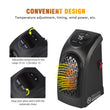 400W Wall Electric Heater Mini Fan Heater Personal Space Heater With Led Display Wall Outlet Electric Heater Indoor Hand Warmer