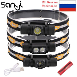 3800LM XM-L2 LED Headlamp USB Rechargeable Flashlight Power by 18650 Battery Headlight Torch Camping Light Waterproof Work Lamp