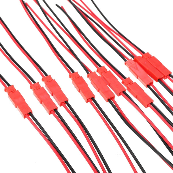 20pcs New 2 Pin Connector Male Female JST Plug Cable 22 AWG Wire For RC Battery Helicopter DIY LED Lights Decoration