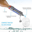 Water Purifier System with 5000 Liters Filtration Capacity for Camping Emergency Survival Tool Outdoor Water Filter Straw