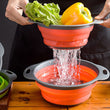 1PC Folding Strainer Bowl Outdoor Camping Tableware Silicone Folding Colander Strainer Draining Bowl Portable Camping Cookware
