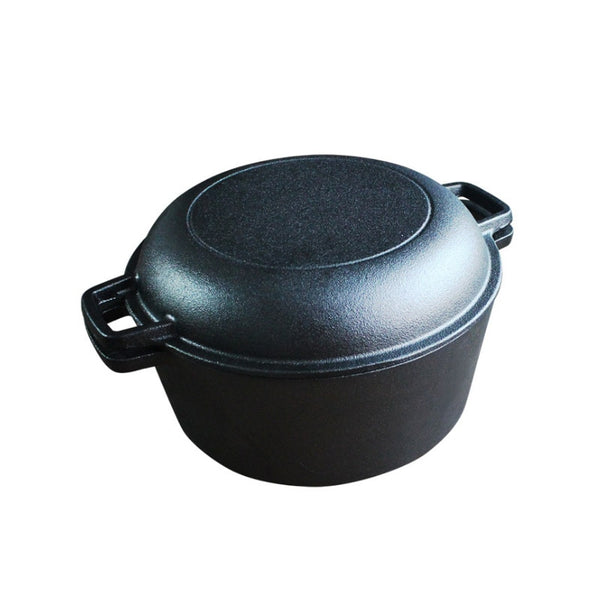 4.8L 26cm Multifunctional Cast Iron Casserole with Lid Stew Pot Soup Pot 3-5People Use