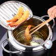 Tempura Temperature Meter Frying Deep Fryer Pot Pans Induction Heating Stainless Steel Grill Pan Lid Kitchen Utensils Cookware