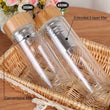 BORREY 450Ml Glass Water Bottle Anti-scald Double Wall Tea Bottle With Infuser Filter Strainer Office Clear Drinking Bottle