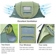 Desert&Fox Outdoor Camping Tents 3-4 Person Automatic Pop Up Instant Tent Hiking Travelling Tourist Fishing Beach Tents Awnings