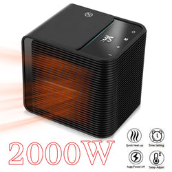 2 In 1 Space Personal Portable Electric Heaters Fan With Ceramic Heating Mini Home Heating Fan Low Noise Warm & Cold Air Blower