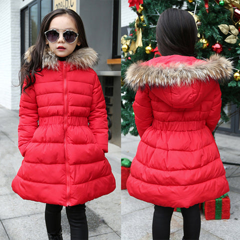 Good Quality Winter Warm Kids Jackets For Girl Fashion Thick Fur Collar Girl Parkas Autumn Girls Coat Outerwear For 5 8 10 Years