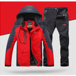 TRVLWEGO Winter Ski Suit Men Windproof Waterproof Snowboard Jacket and Pants Outdoor Super Warm 2 in 1 Thermal Fleece Snow Coat