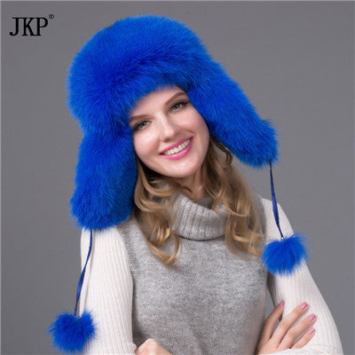 JKP Best Sellers goods fox fur hat or raccoon winter fur hat women cap russian cap free shipping colors on sale