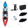 Inflatable Kayak Boat for 1/2 Persons Fishing Rowing PVC Boat Dinghy Raft with Hand Pump Storage Bag Barometer Backrest 2 Fins