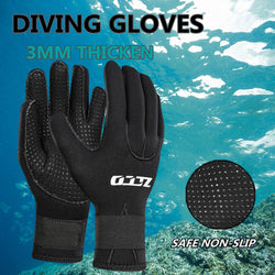 3mm Neoprene Diving Gloves Mens Womens Non-slip Swimming Gloves Black Warm Wetsuit Gloves for Kayak Surfing Snorkeling Hunting