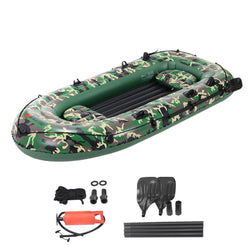 4 People PVC Inflatable Boat Water Sports Dinghy Fishing Rowing Raft Outdoor River Lake Kayak with 2 Paddle Oars Fishing boat