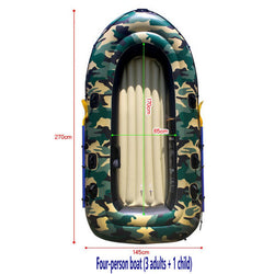 2-4 Person Thickening PVC Inflatable Boat Raft River Lake Dinghy Boat Pump Fishing Boat with Oars Set Load 200kg Kayaking